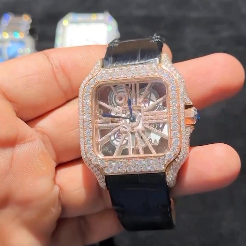 COPY - VVS1 Moissanite Watch skeleton *carti* Rose Gold